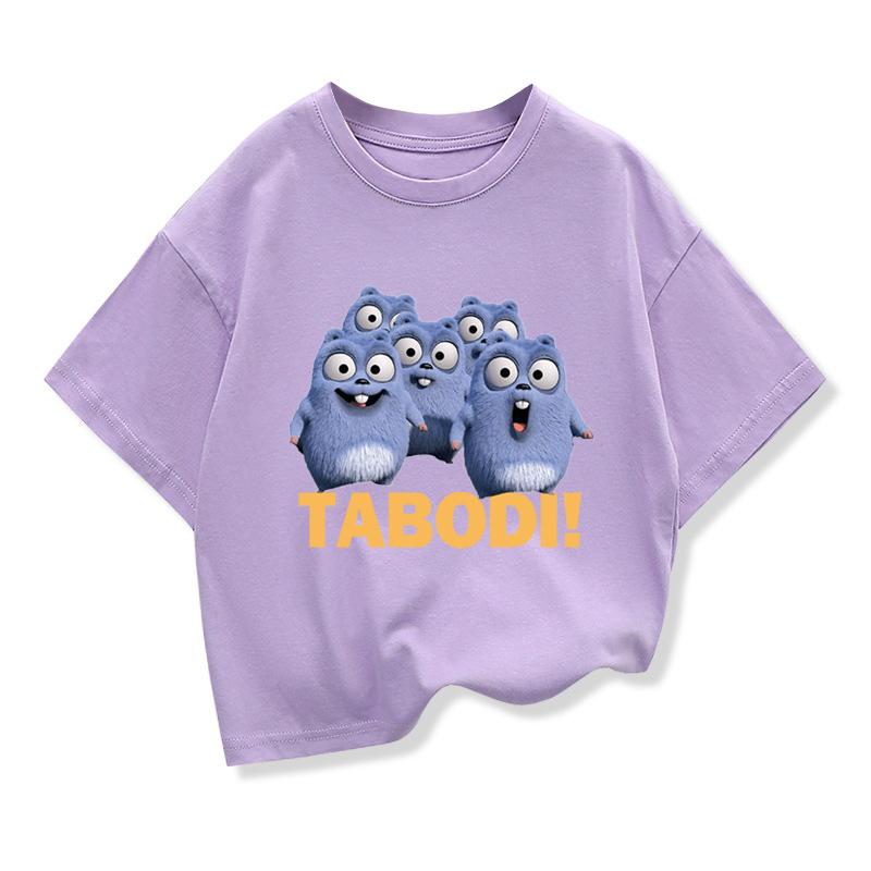 Children's Clothing Grizzy And The Lemmings Tabodi Graphic Short Sleeve T-Shirt 3-12Years Kids Boys O-Neck Loose Tops Tee