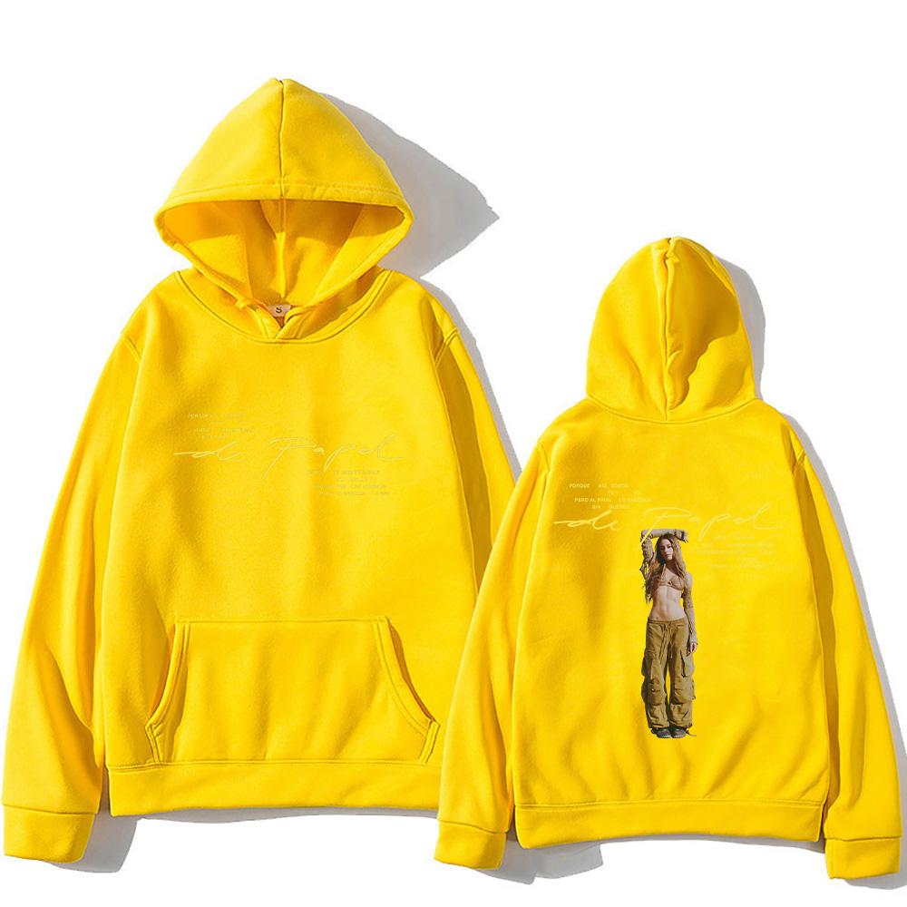 Singer TINI De Papel Hoodies Men Women Vintage Aesthetic Pullovers Fashion High Street Sweatshirt Long Sleeve Clothes Streetwear