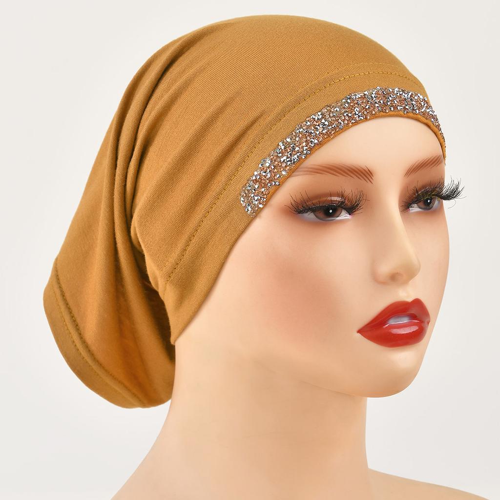 Modal Baumwolle Rauten Unterkappe Dehnbarer Hijab Schlicht Weiche Haube Muslimische Frauen Elastischer Innerer Hijab Turban Islam Unterschal