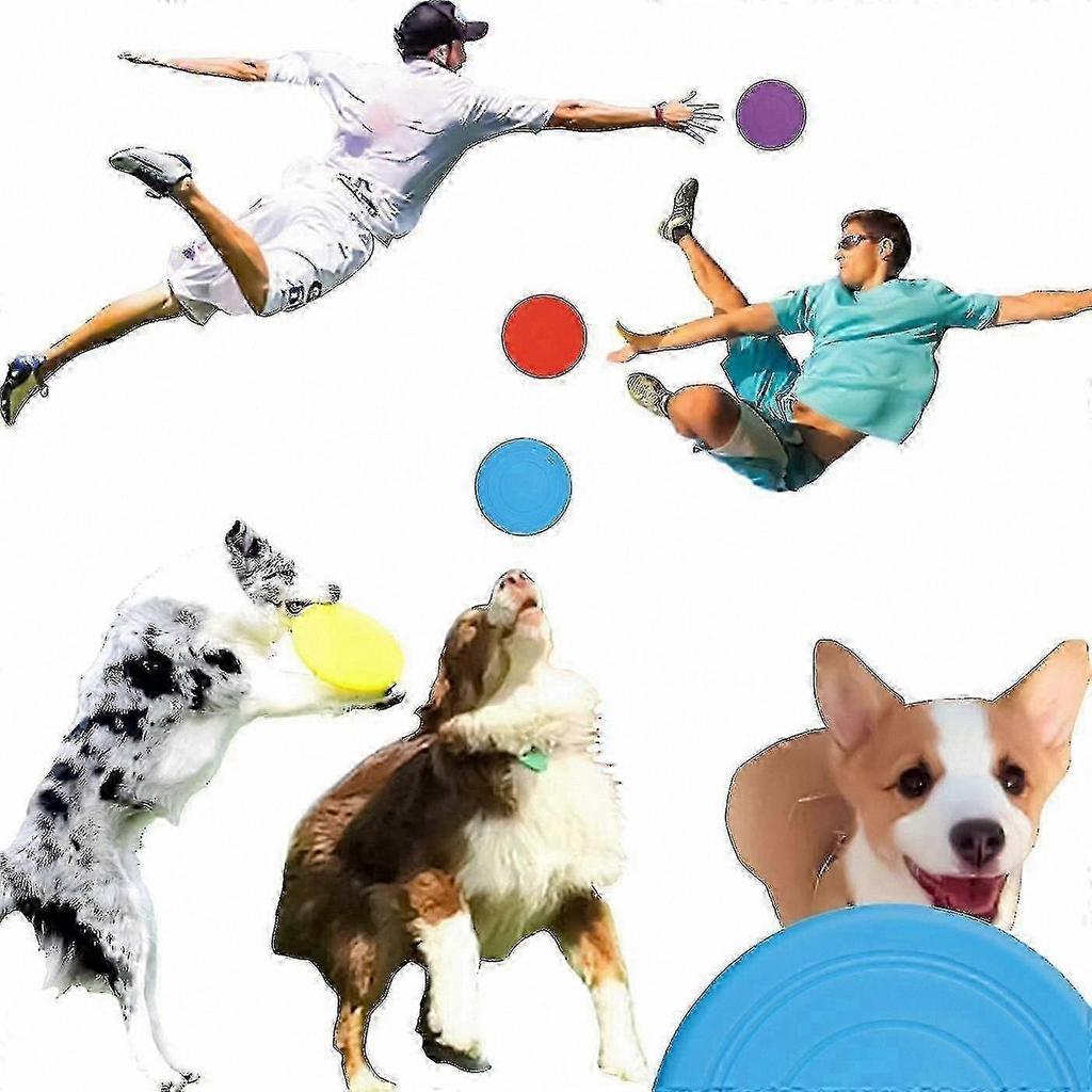 6-Pack Silicone Flying Discs for Dogs - Durable Outdoor Training Toy