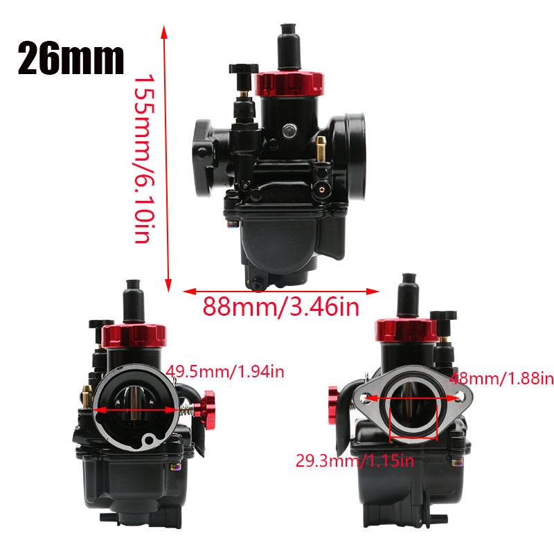 Motorcycle Alconstar PE 17/19/22/24/26/28/30mm Flange Carburetor for 2T 4T Engine Carburetors with Main Jets For Racing