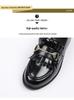 Retro Patent Leather Tassel Loafers with Metal Buckle - Women's British Style Slip-on Flats (Low Heel)