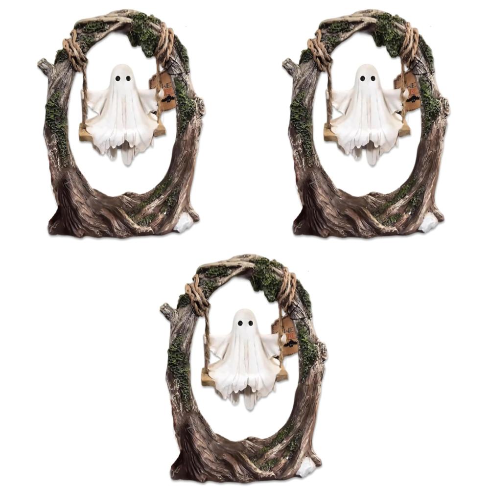 Halloween Figurine Ghost Cute Spooky MultiPurpose on Tree Swing Statue Lovely Ghost Decorations for Decor Home Desktop Bookshelf