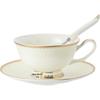 Exquisite European-Style Bone China Tea Cup & Saucer Set with Floral Design and Gold Trim