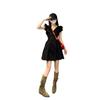 Pink slim V-neck bubble sleeve dress summer new design pleated Spice Girl French short skirt