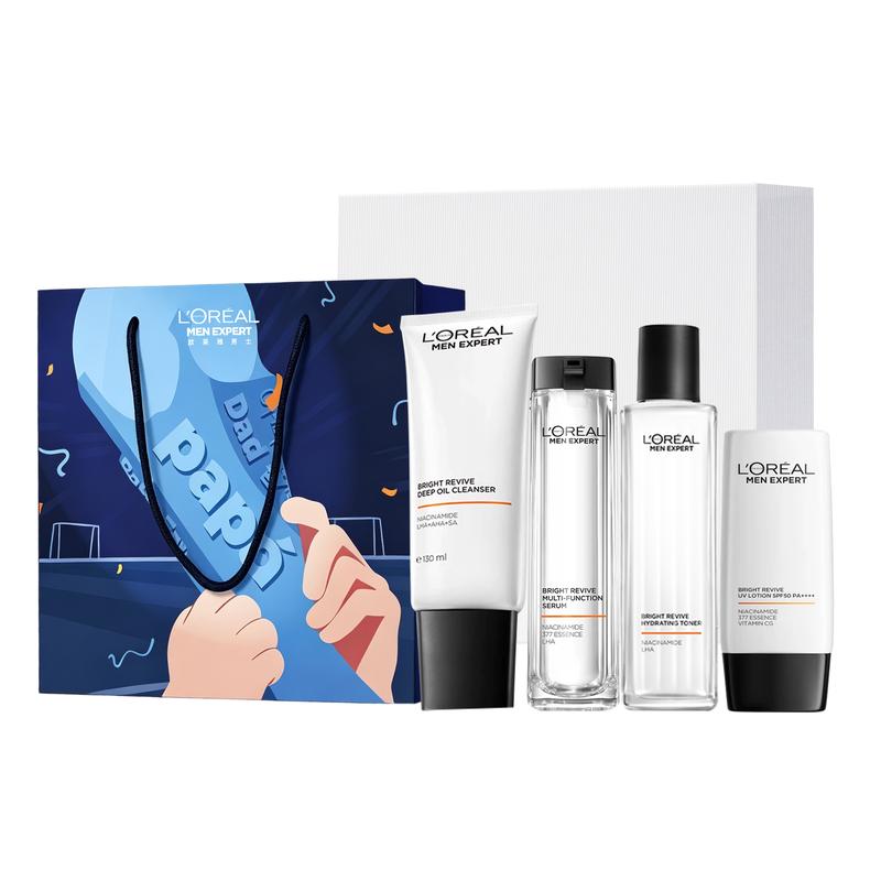 Loreal Paris Men s Facial , Emulsion Skin Care Moisturizing and Cleansing LOreal Mens Whitening Set - Cleanser Toner Essence Sunscreen