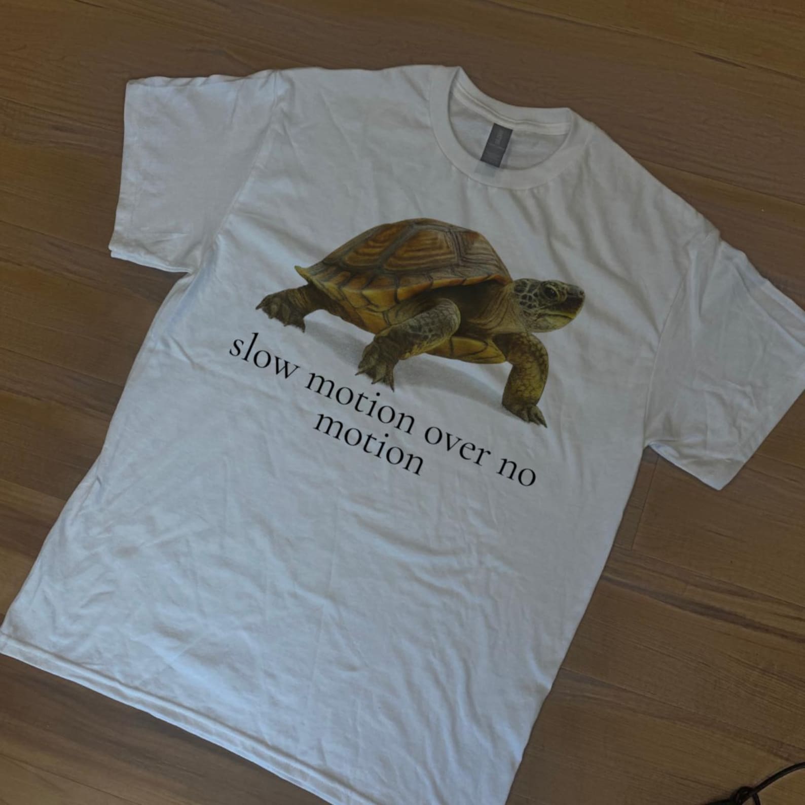 Slow Motion Over No Motion Turtle Tee, Funny Graphic Shirt, Unisex T-Shirt, Gift for Sea Animal Lovers, Relaxed Fit Tee S