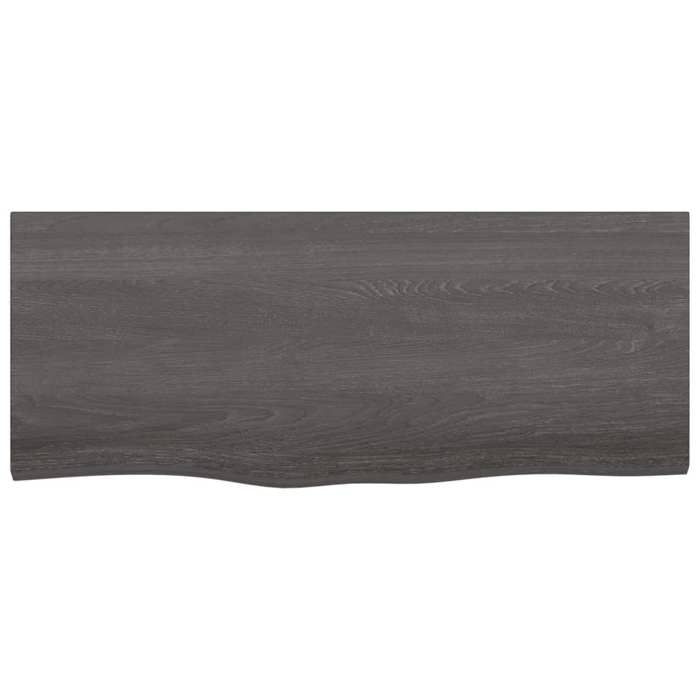 VidaXL Wall Shelf Dark Grey 100x40x4 Cm Solid Treated Oak Wood 363804