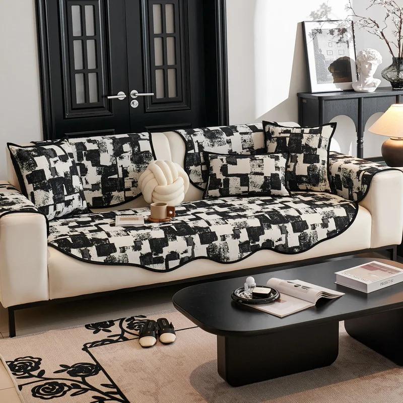 Chenille Sofa Cushion for Living Room Irregular Shape Non-slip Couch Cover Corner Sofa Towel Seat Pad Protective Sofa Mat Home