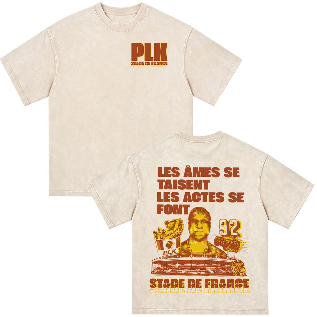 Rapper Plk Portrait Graphic Vintage Washed T-shirts Men Women Clothing Fashion Casual Oversized Short Sleeves T Shirt Streetwear