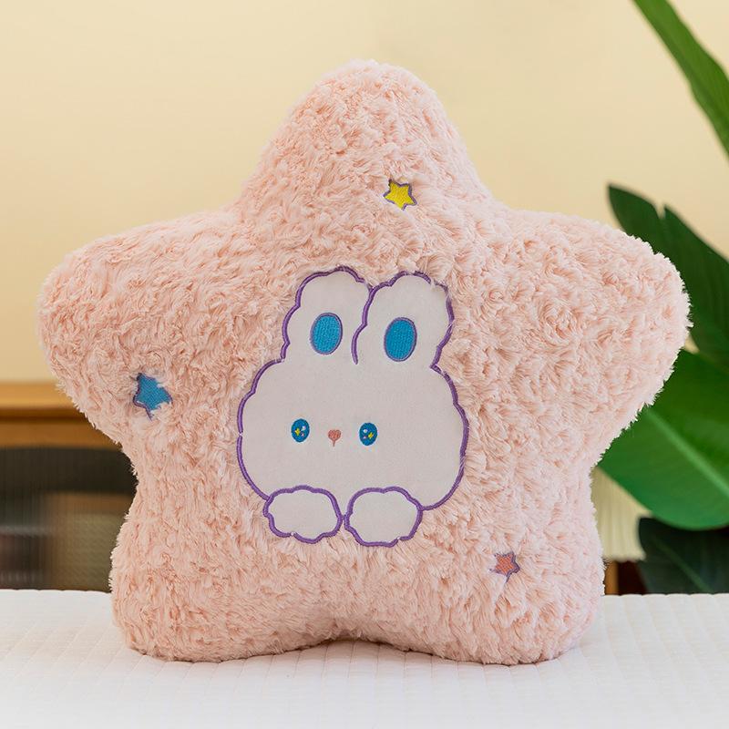Cute Star Plush Toy Good Night Pillow Rabbit Moon Bedroom Ornament Girl Birthday Gift Office Pillow