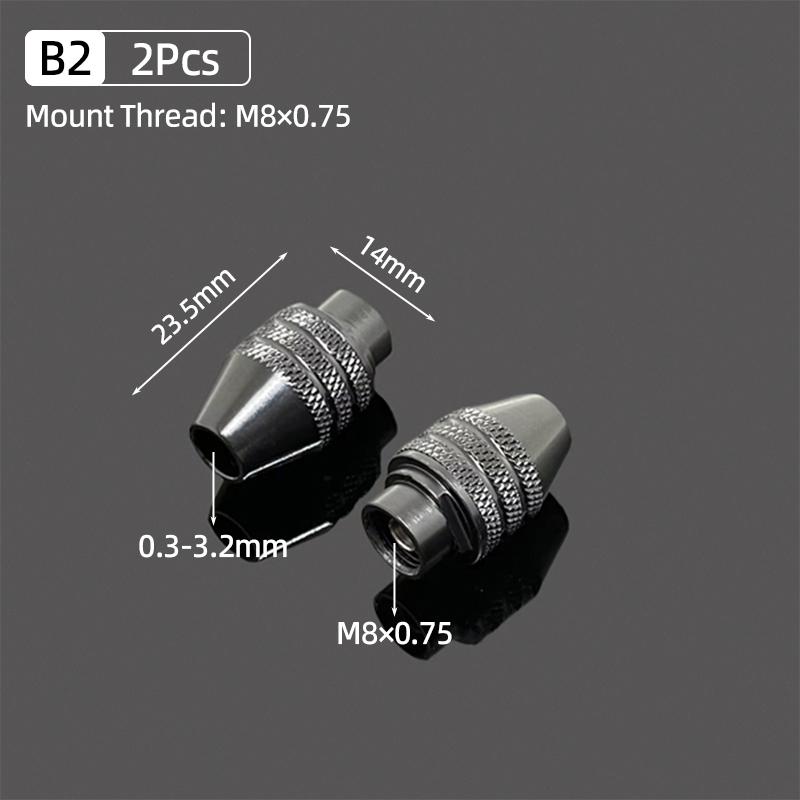 Micro Mini Drill Chuck Adapter 0.5-3.2mm Brass Collet Bit M8×0.75 Nut Electric Motor Shaft For Dremel Rotary Tools Power Tools