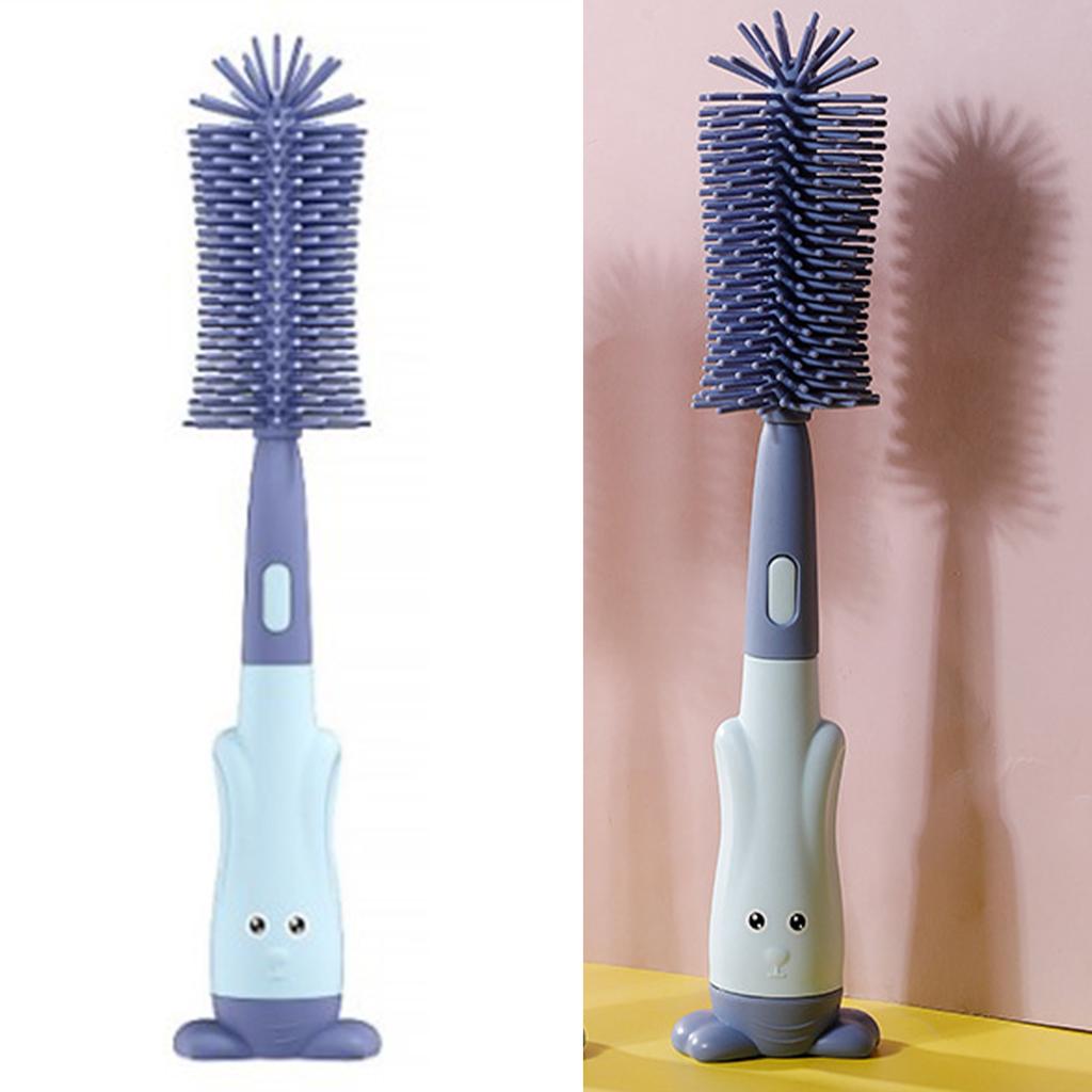 Silicone Milk Bottle Cleaning Brush Rabbit Shape Long Handle Baby Milk Bottle Cleaning Brush Rabbit