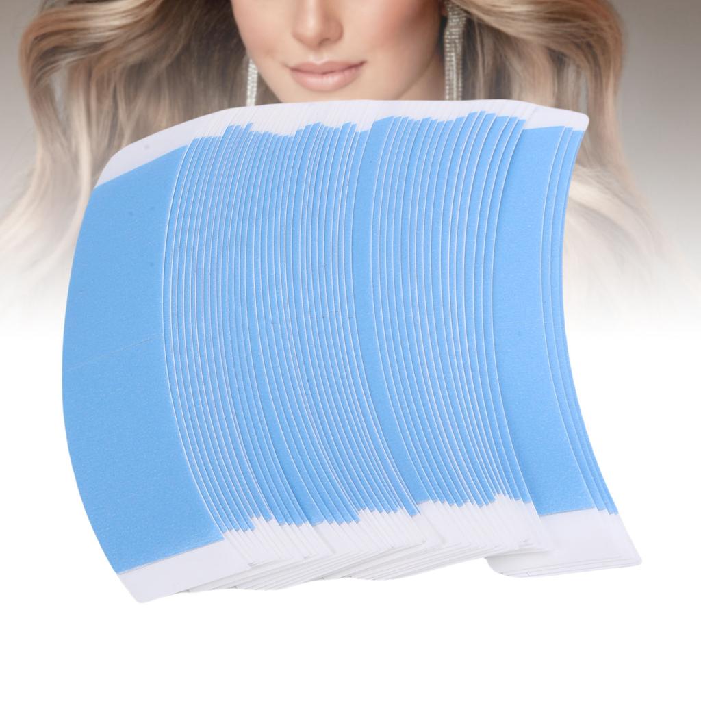 50 Pcs Double Sided Wig Tape Water Proof PU Strong Adhesive Lace Front Support Tape for Hairpiece Blue