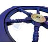 Nautical Handcrafted Wooden Ship Wheel - Home Wall Decor (24 Inches, Light Blue)