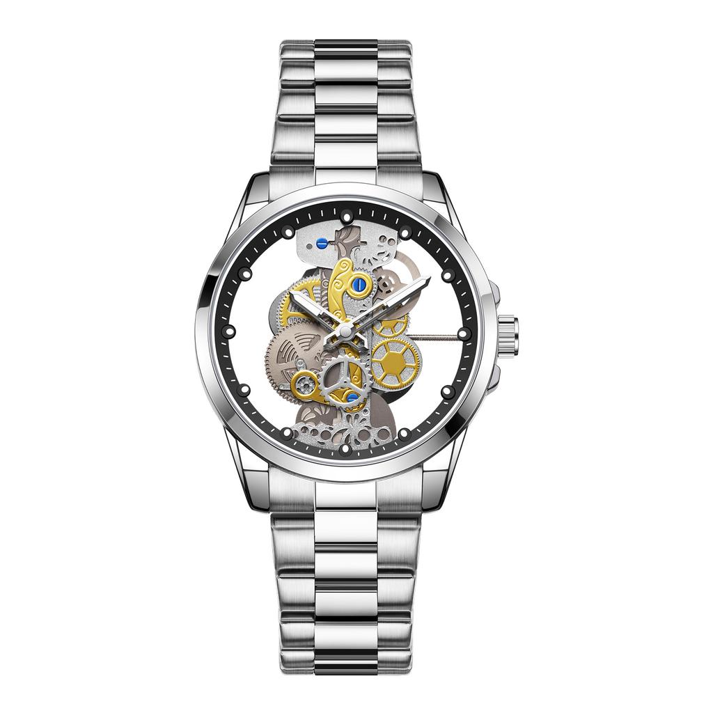 Double-Sided Transparent Hollow Automatic Watch Men'S Watch Men'S Waterproof Luminous Quartz Watch