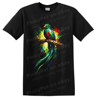 Quetzal Bird T Shirt Colorful Tropical Wildlife Art Nature Lover Graphic Tee