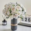 1Pcs Silk Flower 7-Forked Artificial Rose Hydrangea Handheld Flower Fillet Rose Dried Flower Wedding Decoration Flower Bouquet