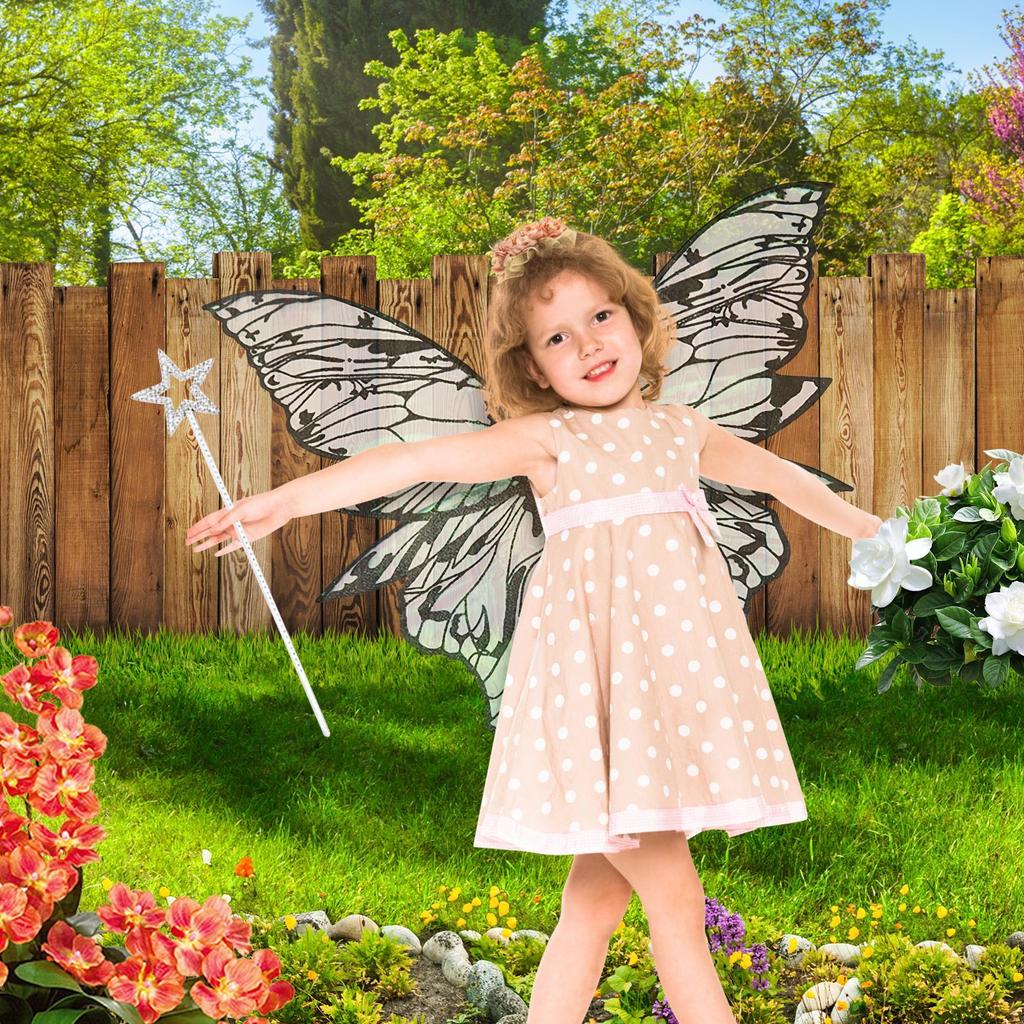 Feenflügel für Mädchen Schmetterlingskostüm Engelsflügel für Kinder Mädchen Damen Cosplay Kostüm Zubehör für Hochzeit Geburtstag Make-up