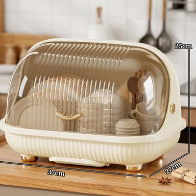 Rack Desktop Cup Storage Rack, Holder with Flip Lid Cutlery Drainer for Cultlery, Dinnerware Tea
