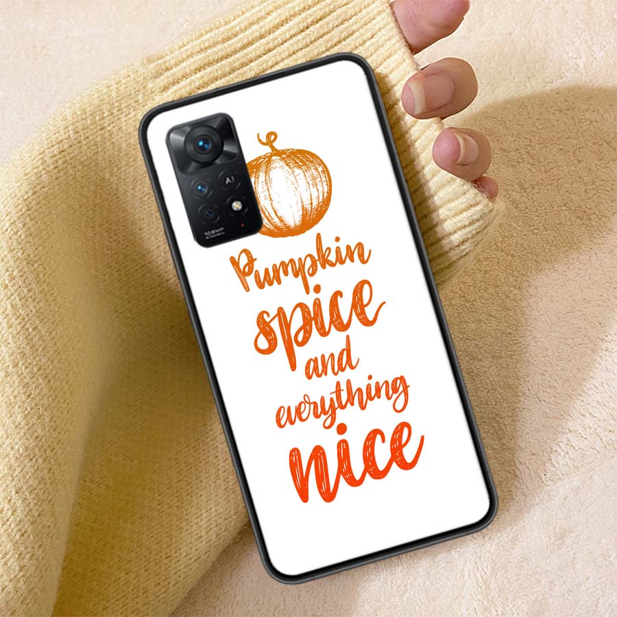 Pumpkin Happy Fall Phone Case For Redmi 13C 14C Note 14 13 Pro Plus 5G Clear Capa 12 12C 10A 10C 10 9A 9C 9T 9 8 Pro Cover TPU S