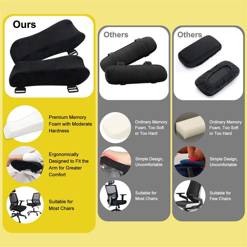 Office Game Chair Armrest Pad Elbow Pillow Comfortable Support Cushion Memory Foam Inner Core Sofa Cushion for Home Armrest Mat