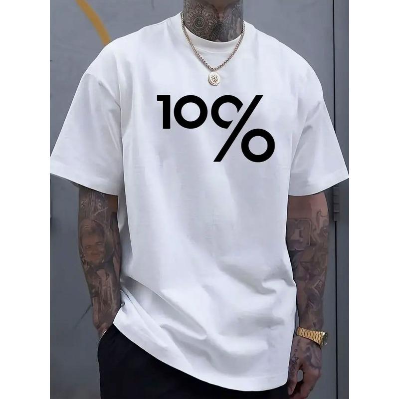

Мужская свободная белая футболка с эффектным черным принтом 100% - Тяжелый топ с круглым вырезом в уличном стиле, идеально подходит для повседневных образов с татуировками 2XL белый
