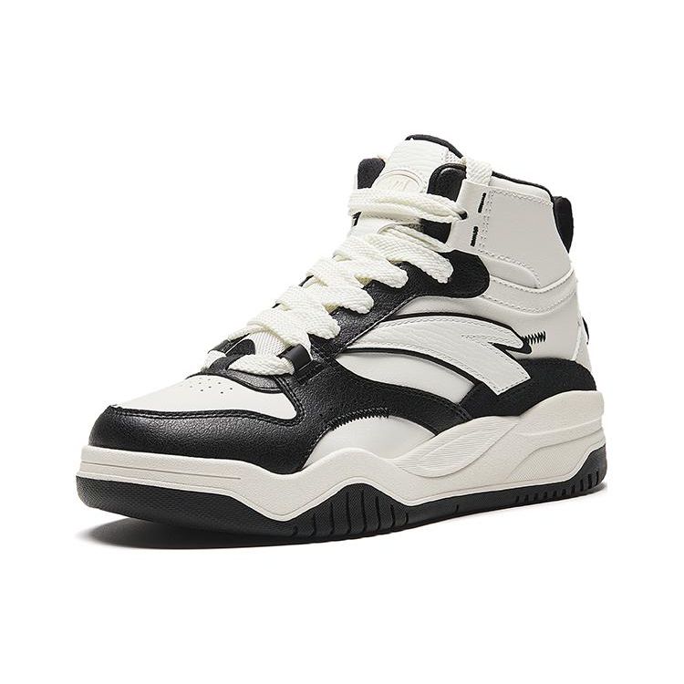 Anta Wave Shoes Comfortable Non-Slip Lightweight Mid-Top Sneakers Women Sneakers Black White 922348088-2