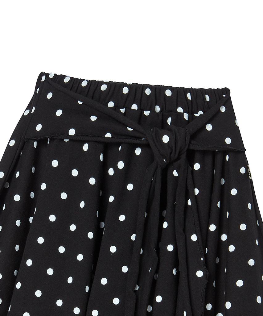 Awesome Studio Asymmetrical Dot Midi Skirt Black