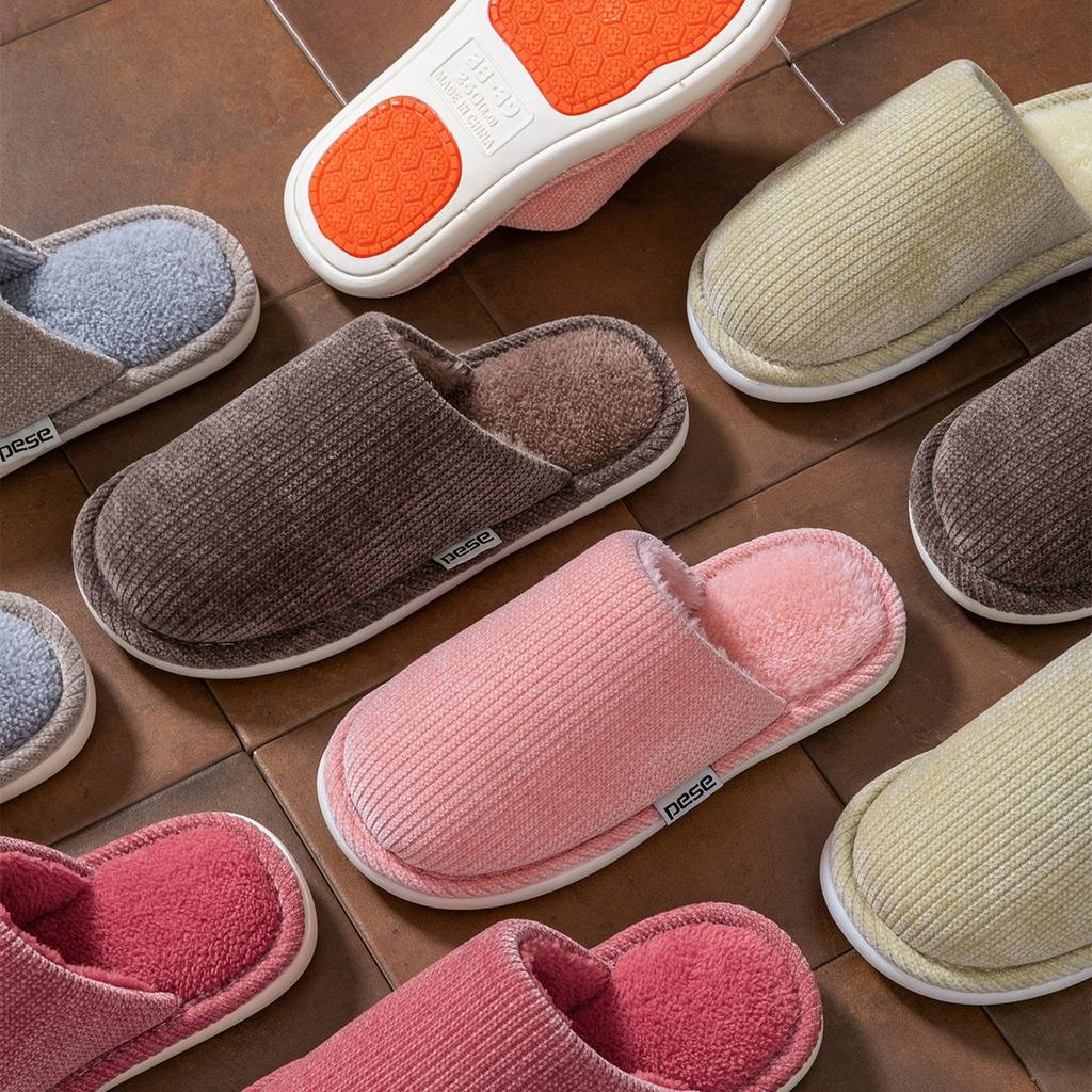 Cotton slippers winter 2025 new home cotton drag couple home indoor non-slip autumn and winter wool slippers