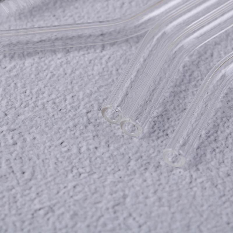 Pailles à courbure droite en verre Transparent, brosse de nettoyage pour boissons, Bar, 5 pièces