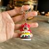 Cartoon Cute Dessert Strawberry Bear Keychain Pendant Creative Cake Bear Doll Bag Car Keychain