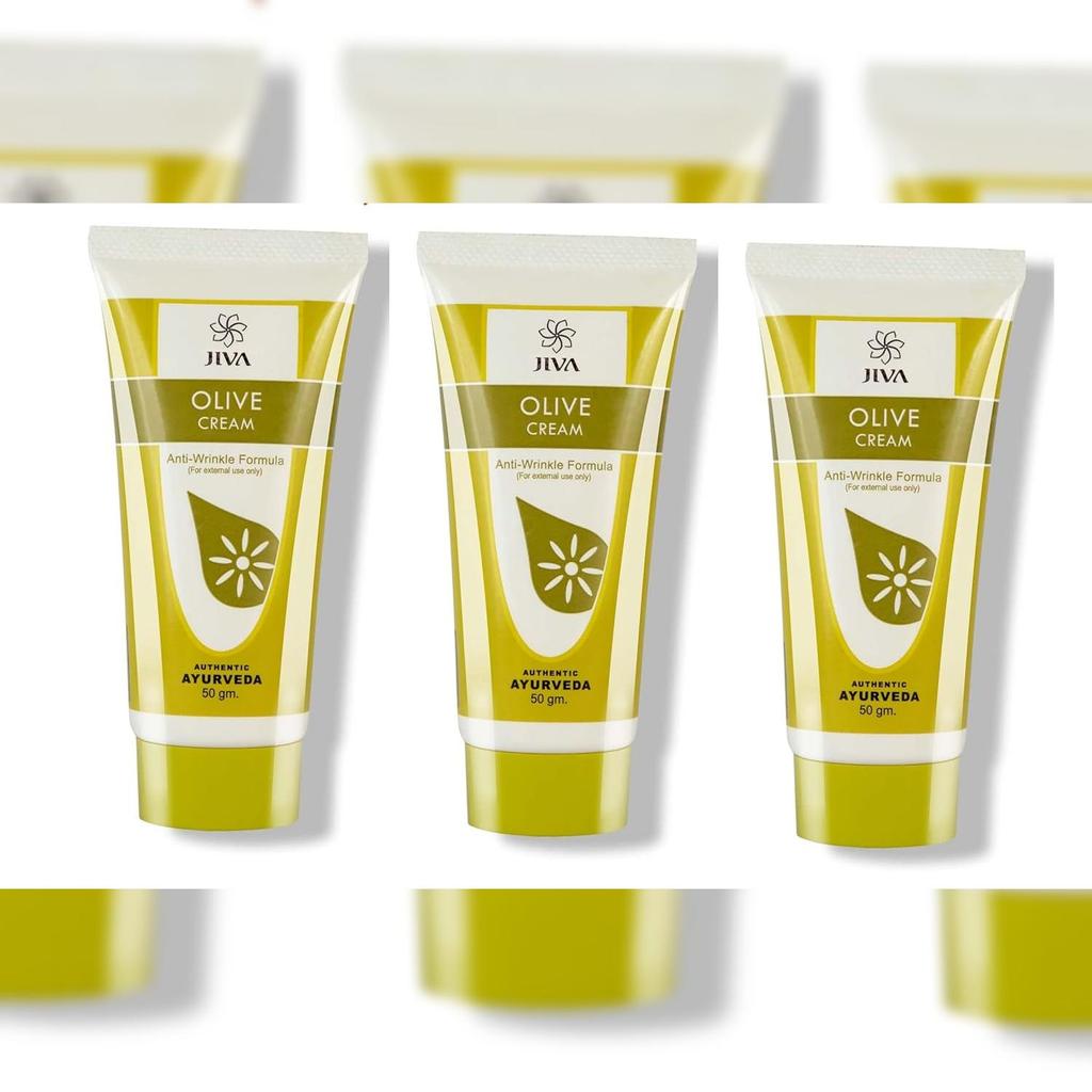Jiva Olive Cream | 100% Ayurvedic Formula, Free From Paraben & Silicone, 50grm X Pack of 3
