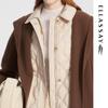 ELLASSAY Women's Elegant Wool Blend Hooded Mid-Length Coat EWW354D00300