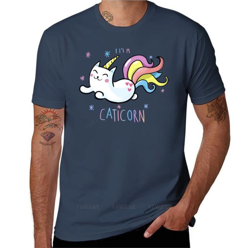 

summer tshirt for mens IM A CATICORN TShirt korean fashion cute tops men graphic t shirts cotton boys tops S