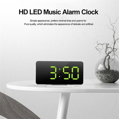 LED Mirror Table Clock Digital Alarm Snooze Display Time Night Light Desktop USB Alarm Clock Home Decor Gifts for
