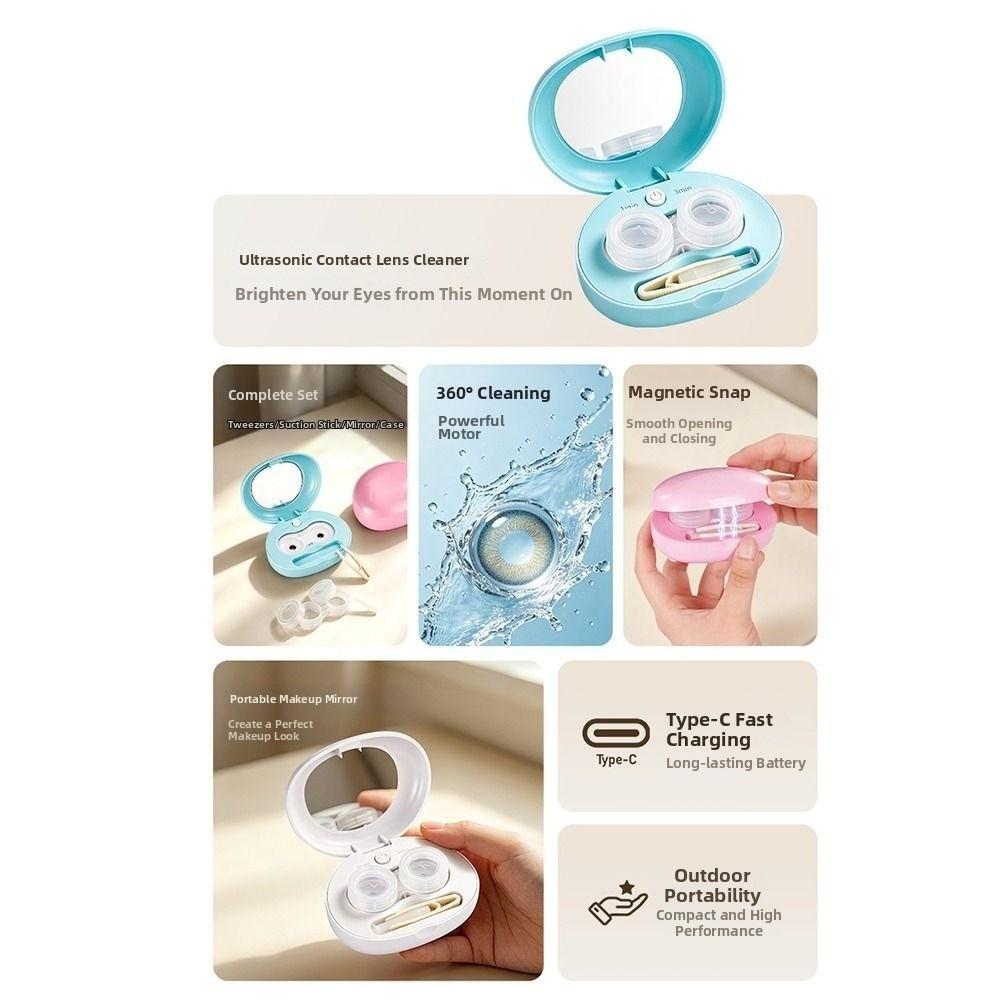 Electric Contact Lens Cleaning Case Fully Automatic Pupil Cleaning Device Home Use