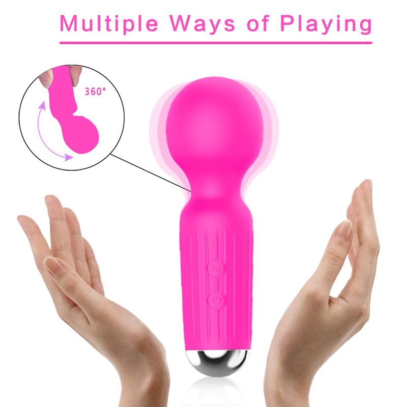 20 Speed Powerful Mini AV Magic Wand Vibrator G Spot Clitoris Stimulator USB Rechargeable Massager For Adult Women Sex Toys