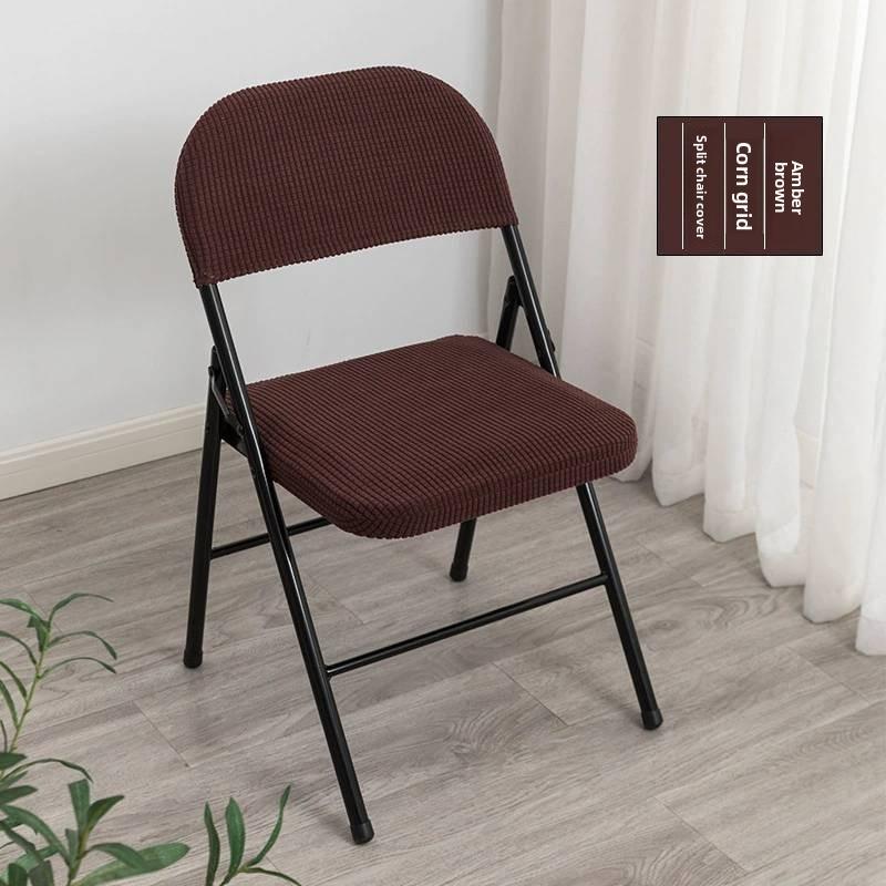 Chair Split Folding Type Two Piece Cover With Solid Color Design For Party Home