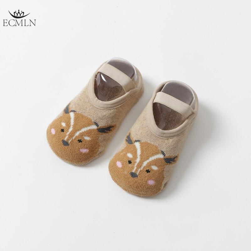 

Детские носки-тапочки Нескользящая детская домашняя обувь и носки Тонкие носки для малышей Обувь 0-36 месяцев M коричневый