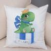 Funda de Cojín de Dinosaurio Jurásico de Dibujos Animados Decoración Linda Animal Funda de Almohada Suave Funda de Almohada Para Habitación de Niños Sofá Hogar Coche