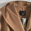 Maslan Autumn and Winter Fashion Versatile Long Hooded Solid Color Sheep Wool Versatile Woolen Coat Jacket