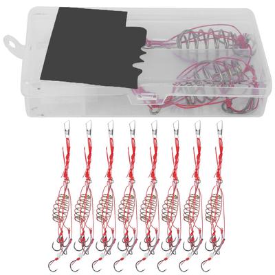 8 Pcs Explosion Fishing Hook Luminous Fishing Lure Bait Feeder Trap Cage with Stainless Steel