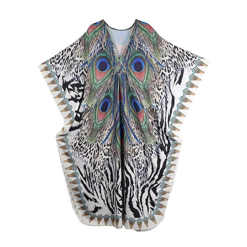 

XITAO Female Print Ankle-length Dress GJ1163 One Size синий