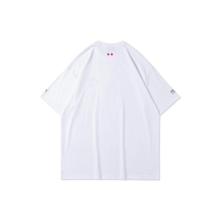 Li Ning T Shirts Men's White Crew Neck Moderate Straight Fit AHSR613-2