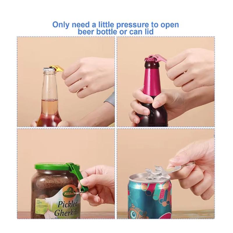 6Pcs Beer Bottle Openers Colored Bottle Opener Keychain Aluminum Alloy Colorful Mini Pocket Beer Beverage Opener