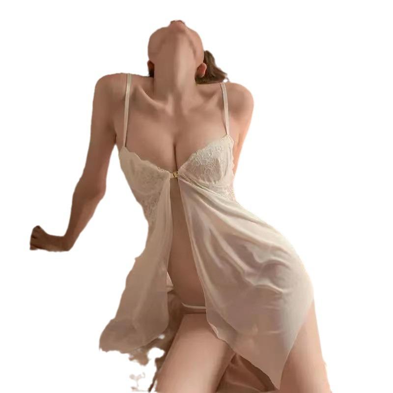 Erotische Unterwäsche, Kleiner Brust Stahlbügel, Raffende Strumpfhalter, Sexy Netz-Nachthemd, Verführung, Leidenschaft, Sexy Pyjama-Set