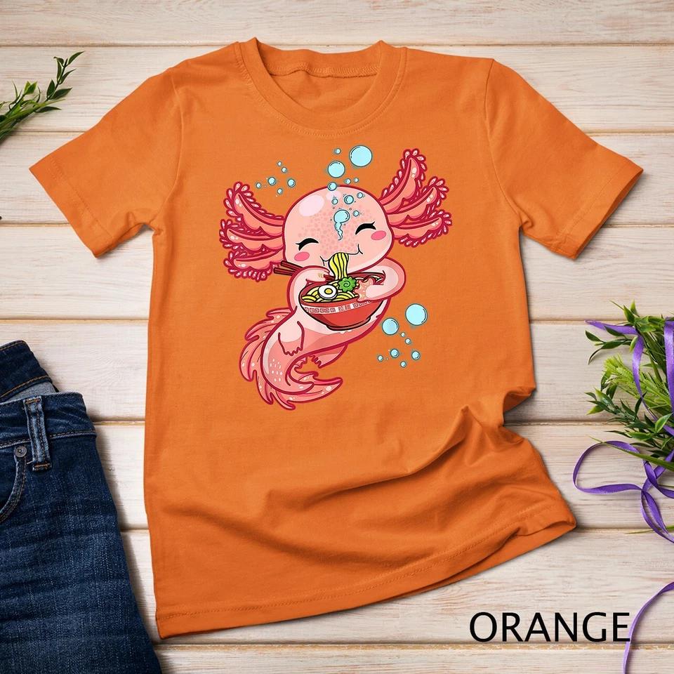 Kawaii Axolotl Ramen Teen Girls Kids Japanese Anime Lover T-Shirt Unisex T-shirt 6 L