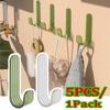 5pcs Adhesive Wall Hooks Transparent Door Key Cloth Coat Bathroom Robe Hanger Kitchen Rack Shelf Bag Hook Organizer FLO