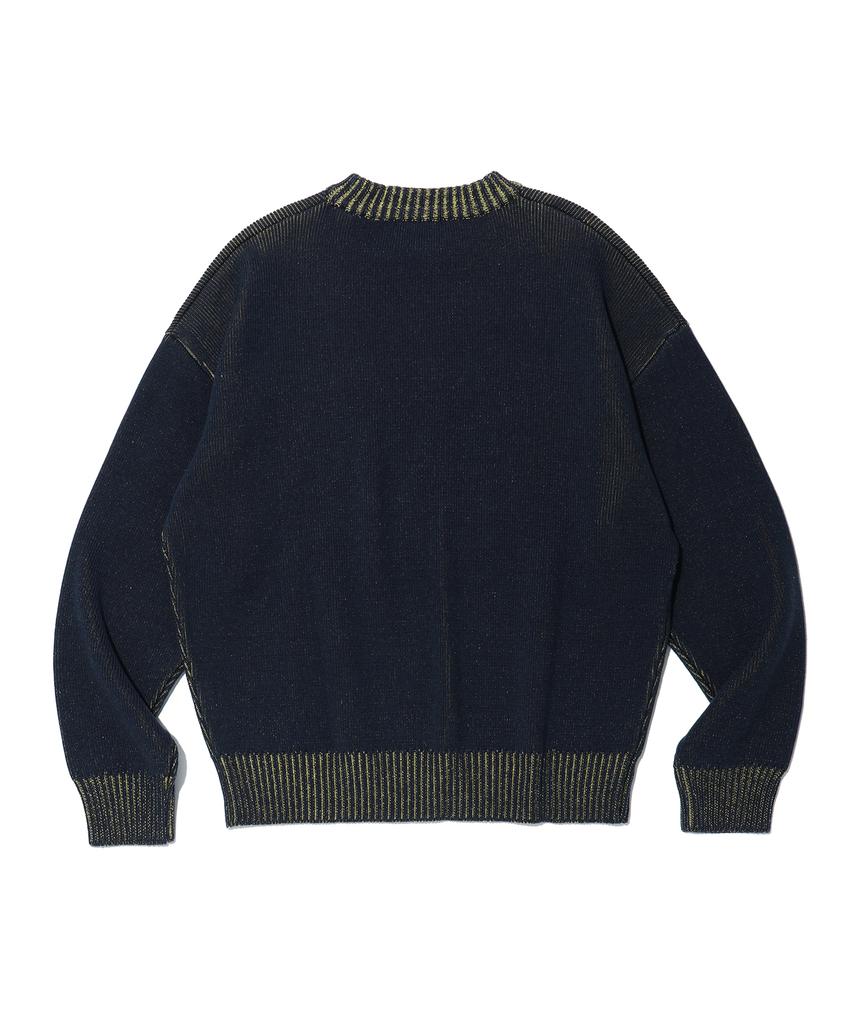 IEY Double Color Round Knit Navy